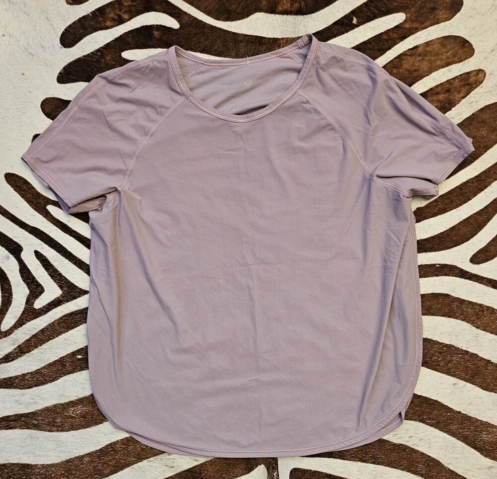 Lululemon UV Protection Running Short Sleeve Open Sides Pink Taupe Sz M